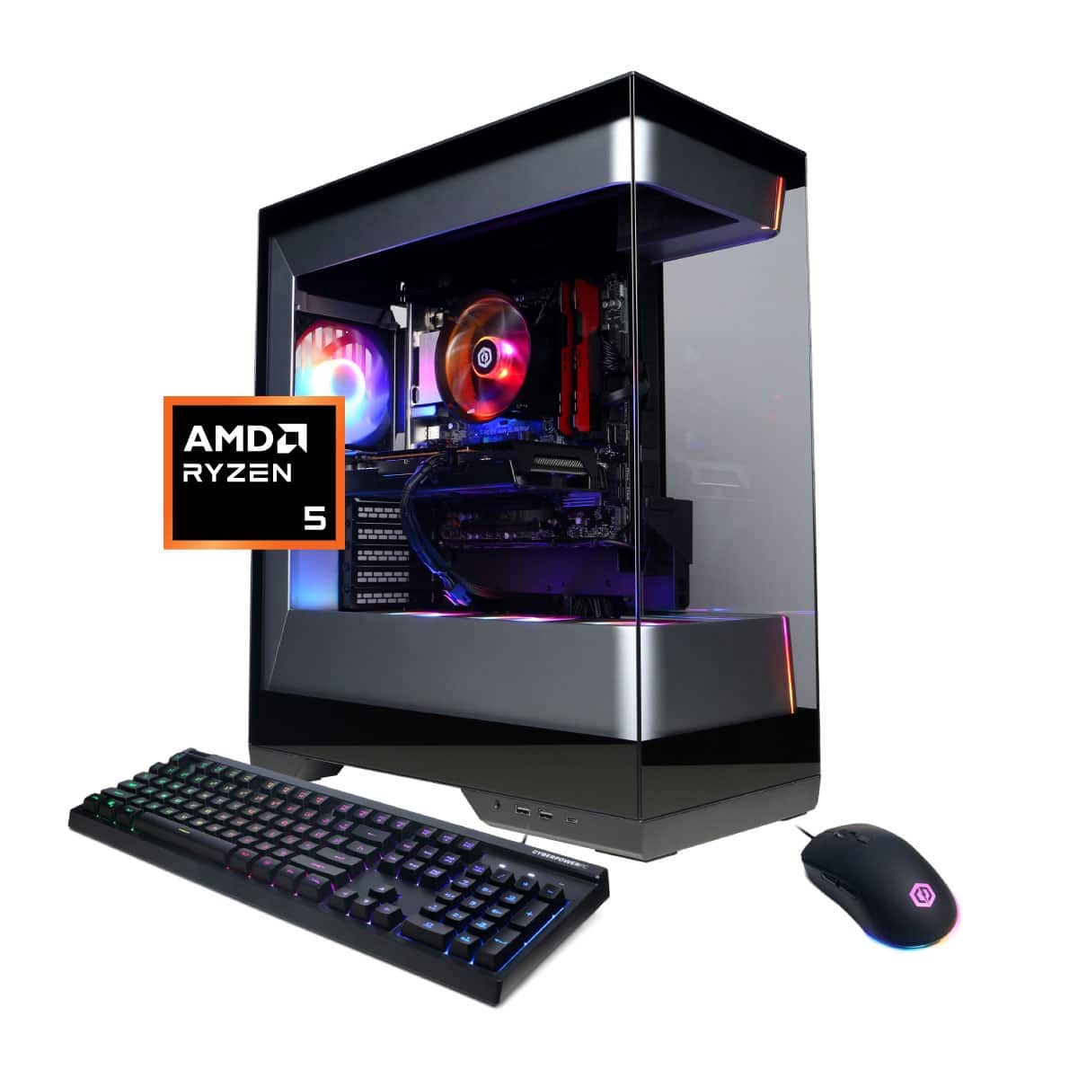 CyberPowerPC Gaming Desktop AMD Ryzen 5 5500 AMD Radeon RX 6500 XT 4GB 16GB Memory 1TB PCIe 4.0 SSD Black GMA5600BSTV4 - Best BuyLoading...
