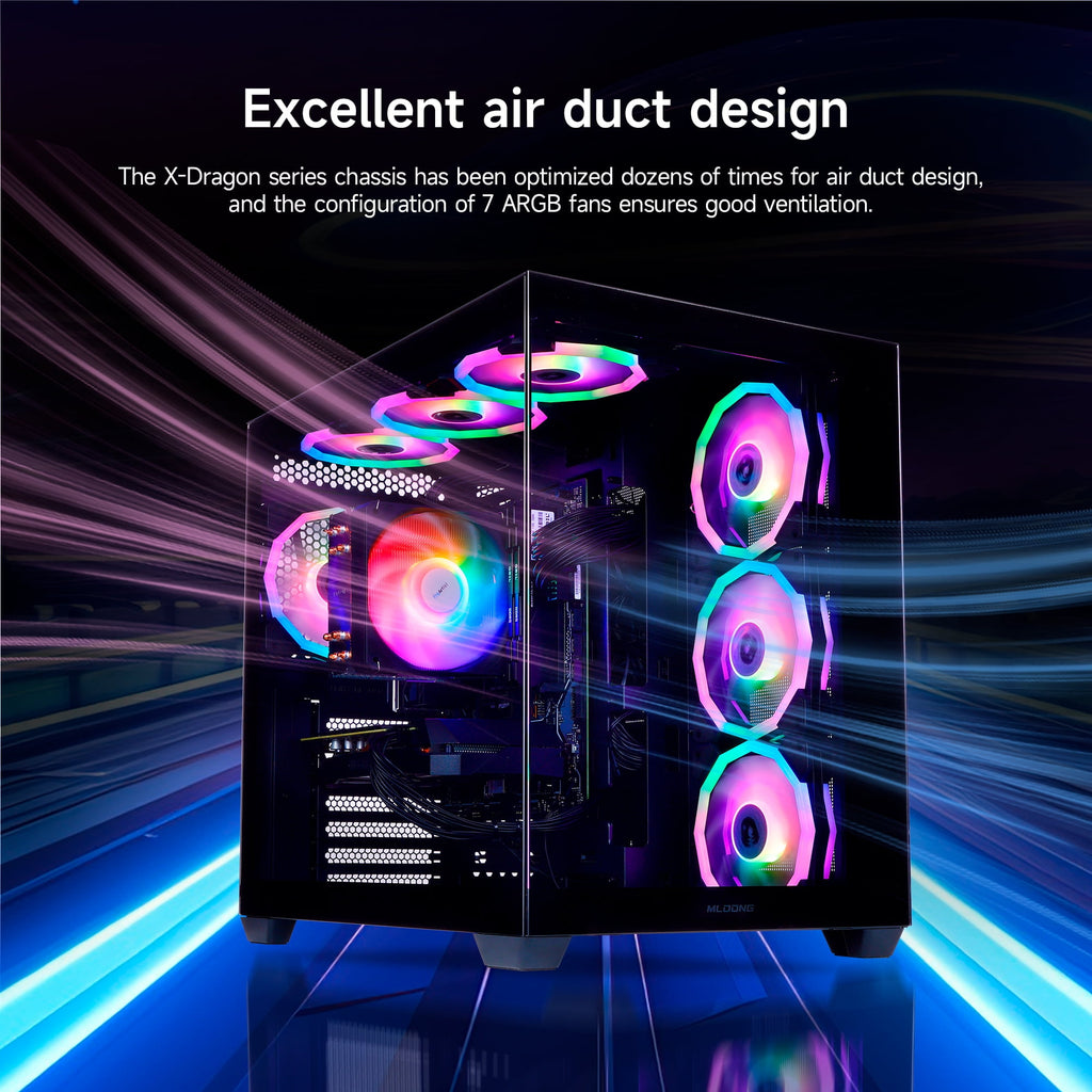 Mloong Gaming PC AMD Ryzen 5 5500 NVIDIA GeForce RTX 5060 16GB RAM 1TB SSD 650W Win11 WIFI Desktop Black