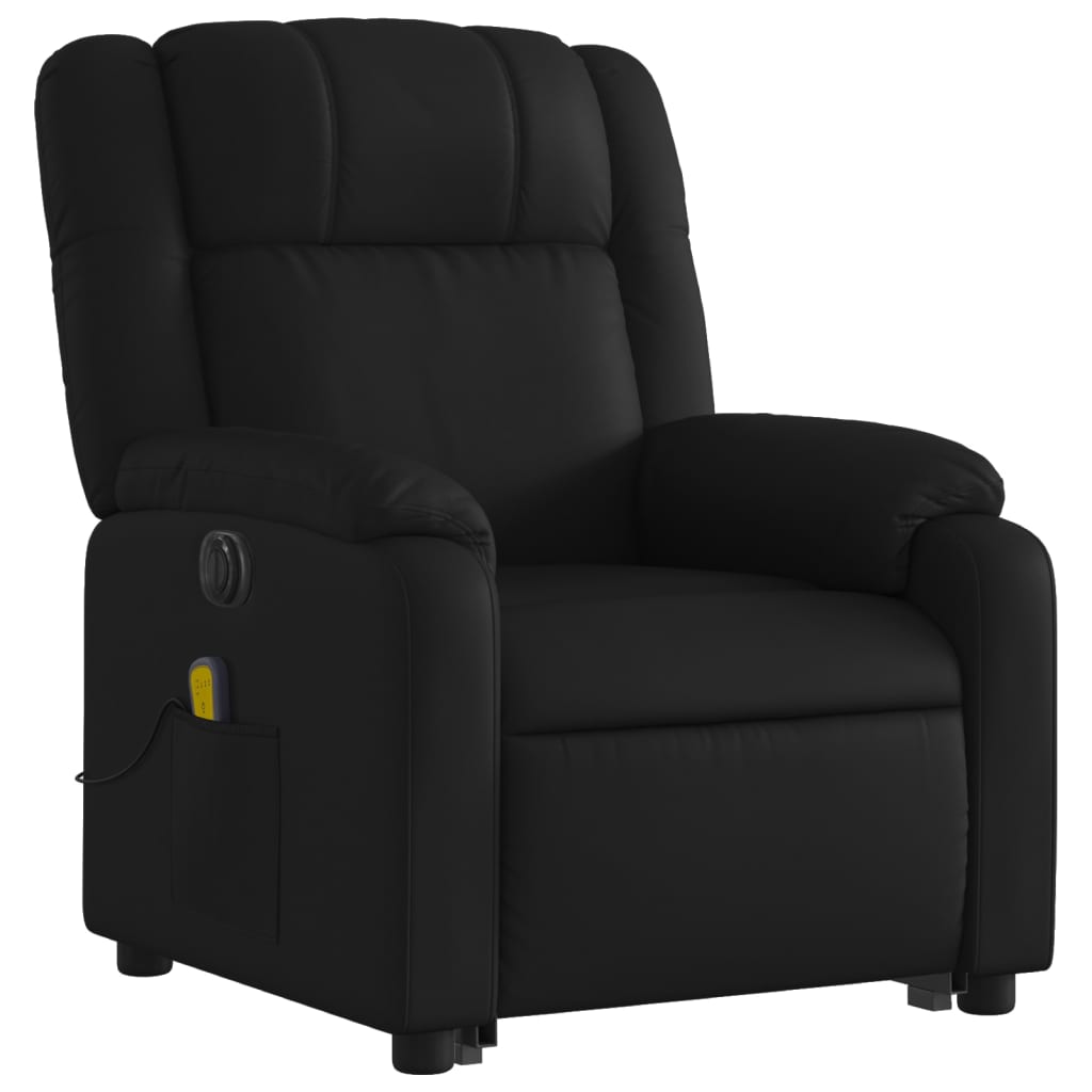 vidaXL Electric Stand up Massage Recliner Chair Black Faux Leather