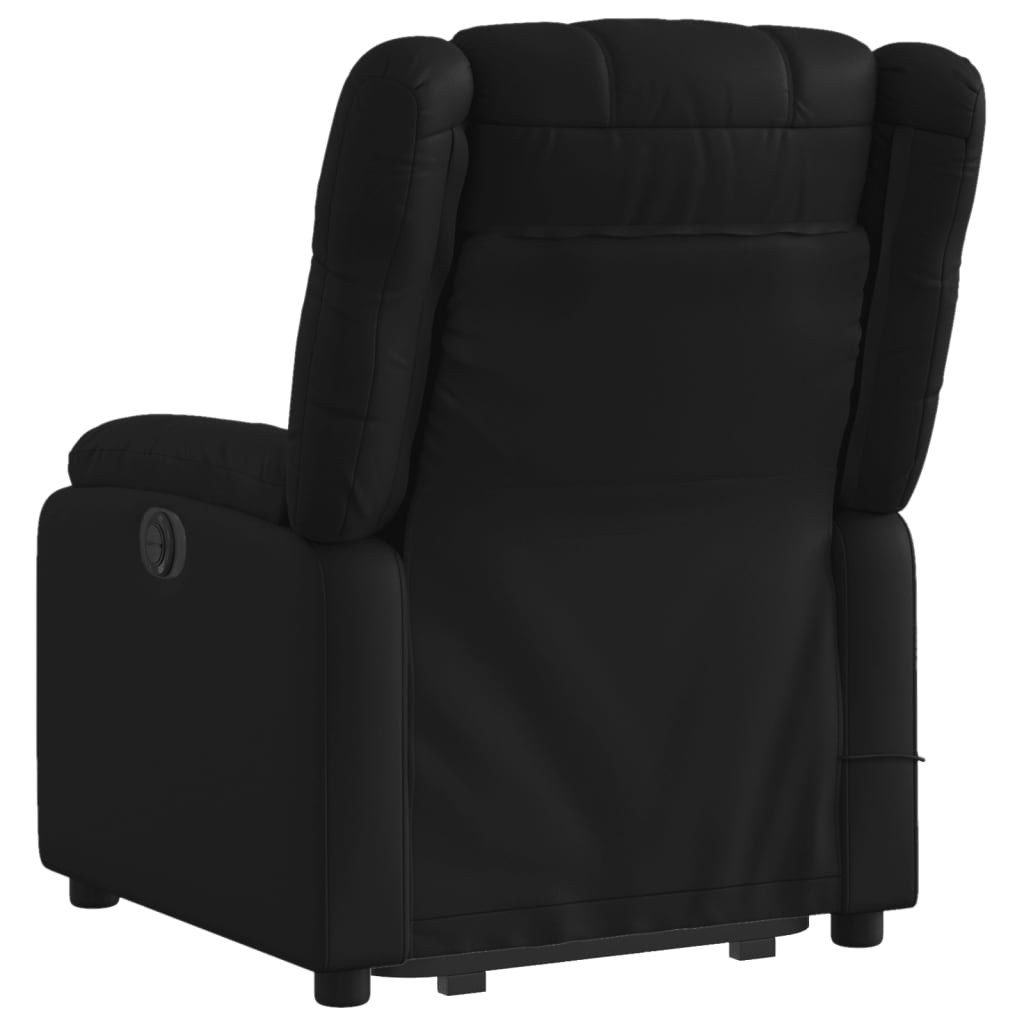 vidaXL Electric Stand up Massage Recliner Chair Black Faux Leather