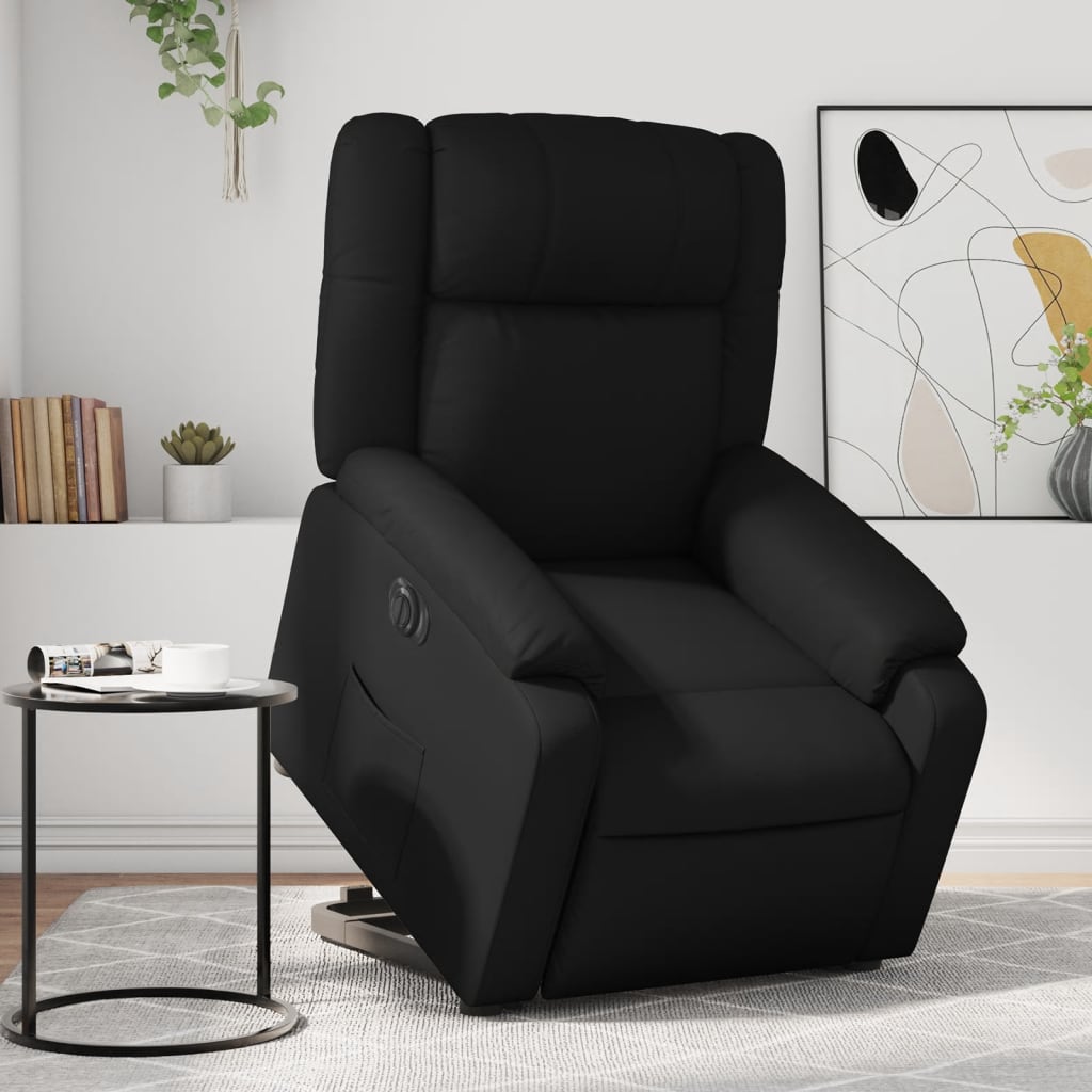 vidaXL Electric Stand up Massage Recliner Chair Black Faux Leather
