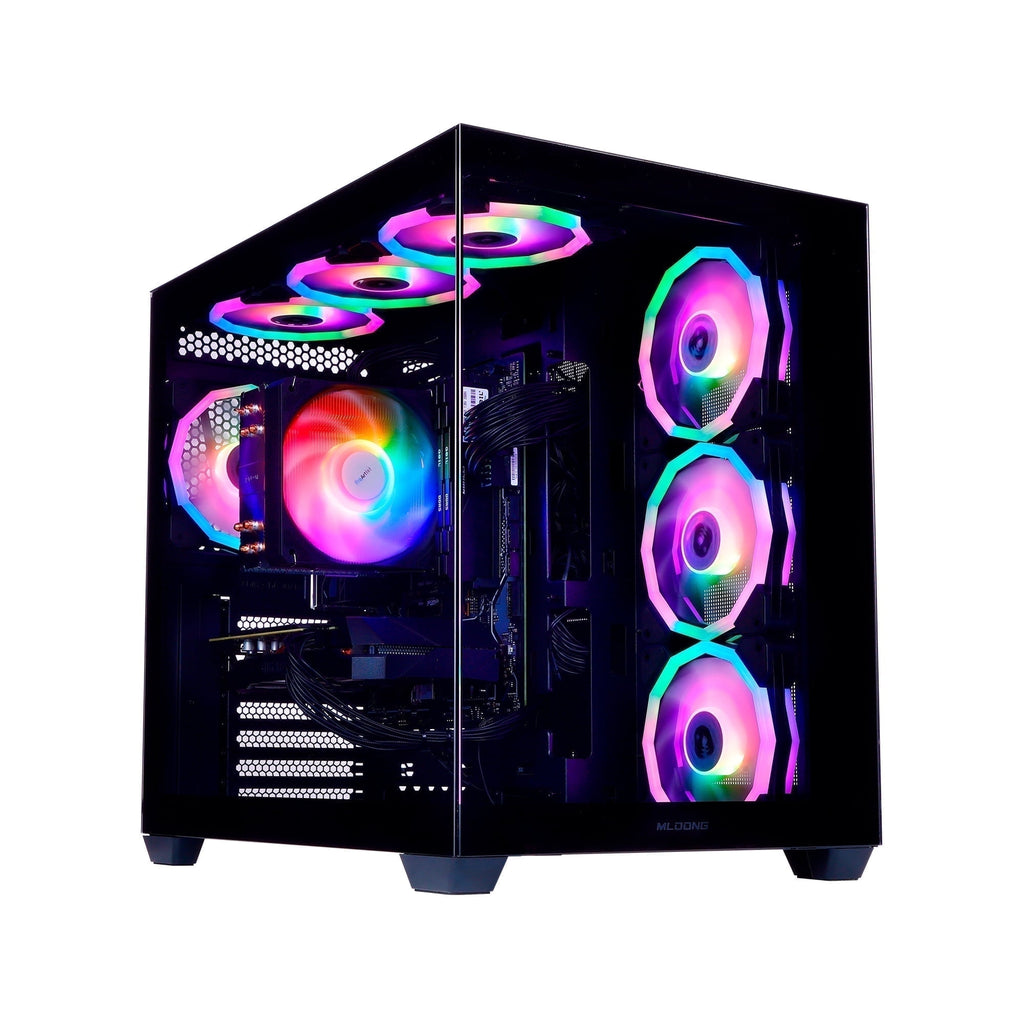 Mloong Gaming PC AMD Ryzen 5 5500 NVIDIA GeForce RTX 5060 16GB RAM 1TB SSD 650W Win11 WIFI Desktop Black